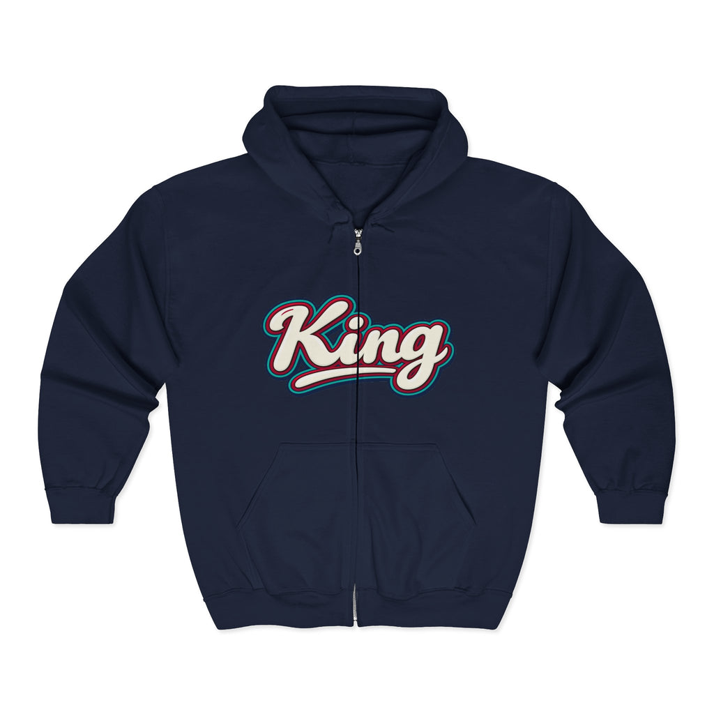 King Script Hoodie | Build Your Kingdom Vintage Tropical Zip-Up