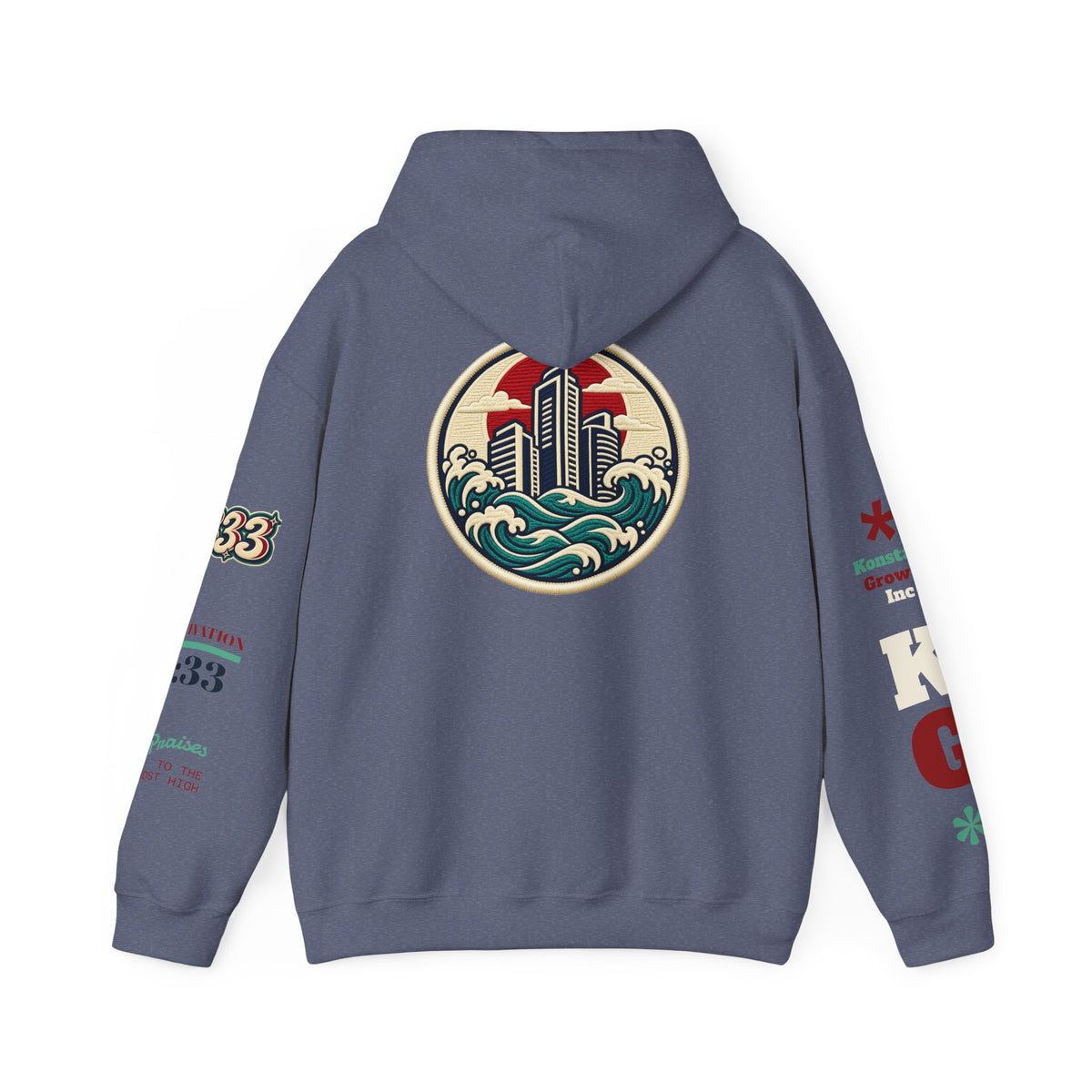 Build Cityscape Hoodie — Vintage Surf-Inspired 'BUILD' Graphic Pullover