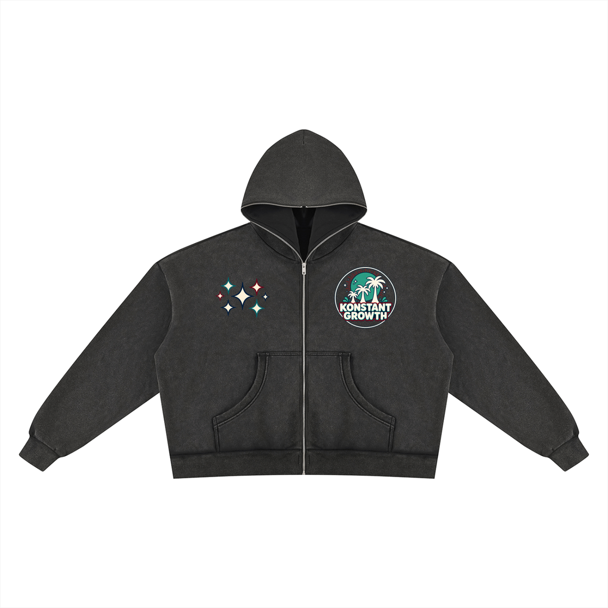 Unisex Vintage Wash Fleece Boxy Hoodie ODMPOD