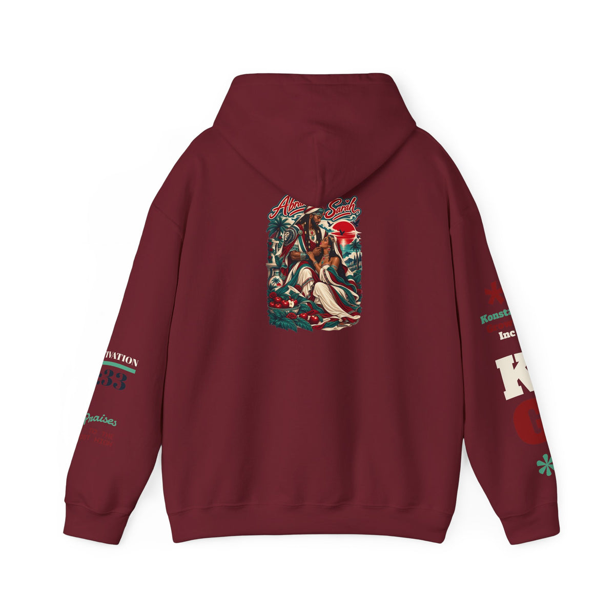 Hoodie - 'Divine Love' Graphic Hoodie with Vintage Bird & Floral Back Artwork