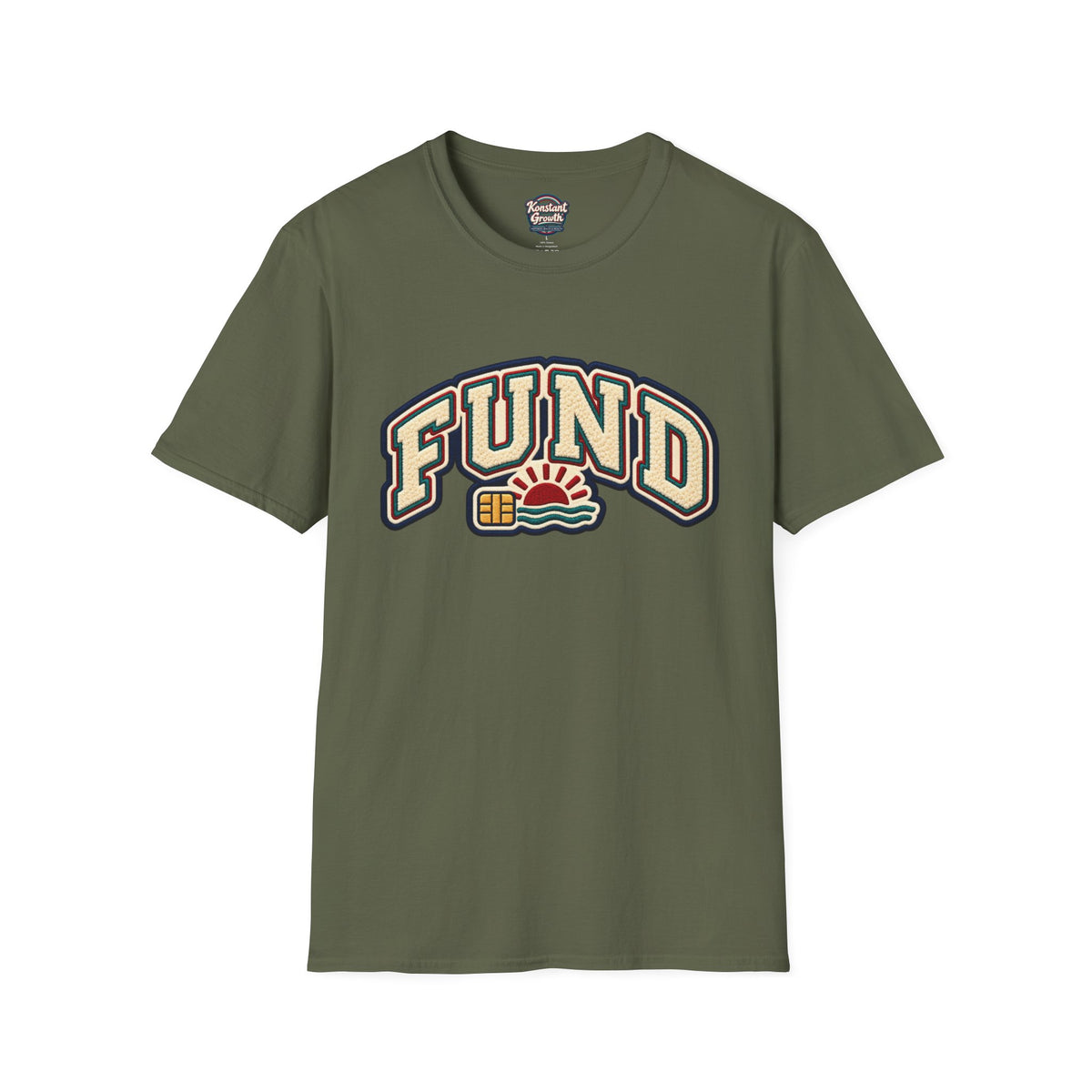 Fund & Grow Graphic T-Shirt — Retro Surf Floral Design Printify