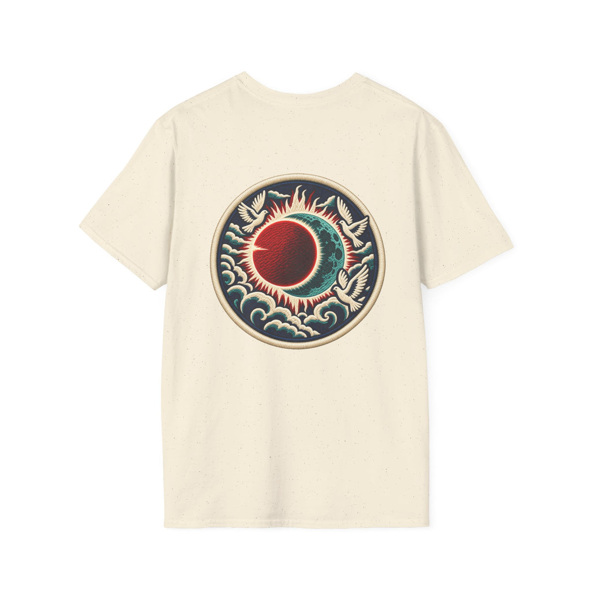 Eclipse Crest T-Shirt — Vintage Floral KG Logo Printify