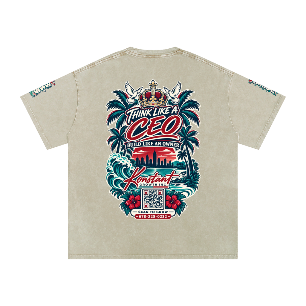 Konstant Growth Vintage — Snow Washed Oversized Cotton T-Shirt