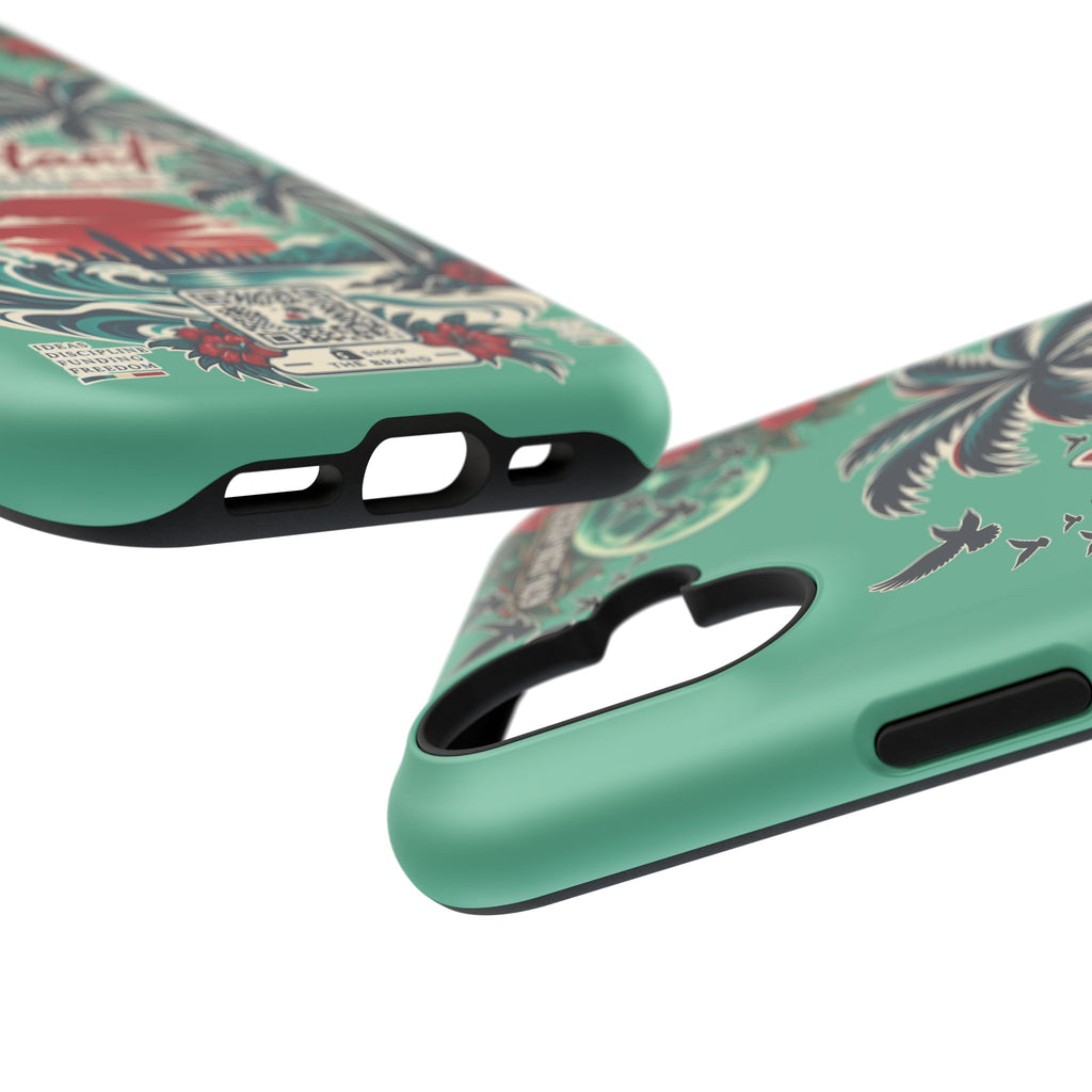 Tropical Palm Impact Phone Case — "Konstant Growth Inc." Retro Sunset Floral Design