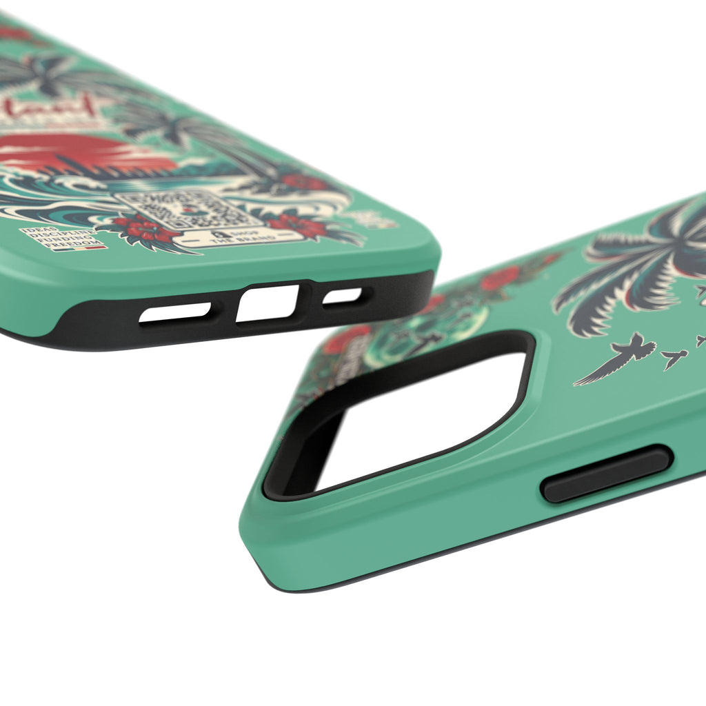 Tropical Palm Impact Phone Case — "Konstant Growth Inc." Retro Sunset Floral Design