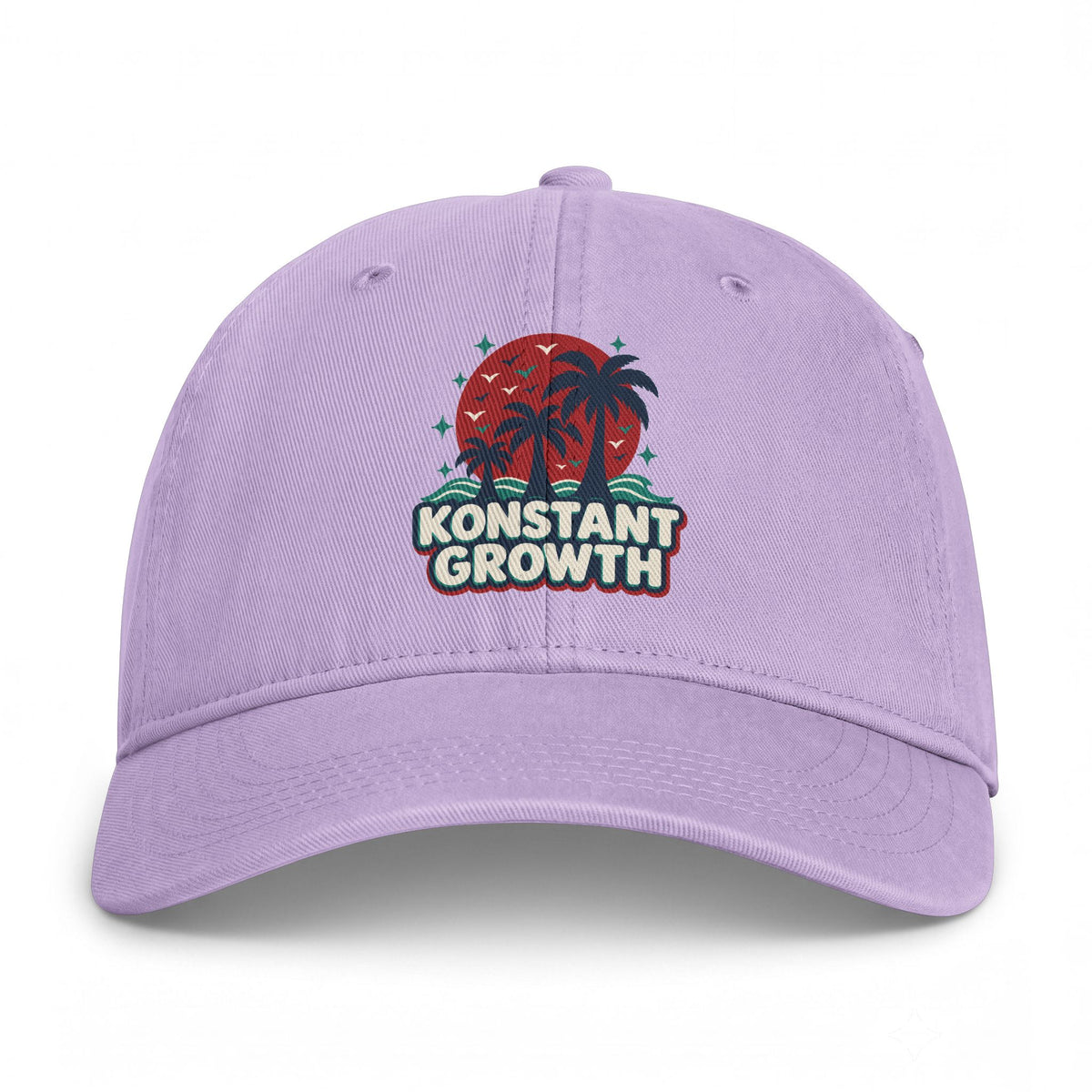 Coastal Washed Cap — 'Konstant Growth' Vintage Palm Beach Hat Printify