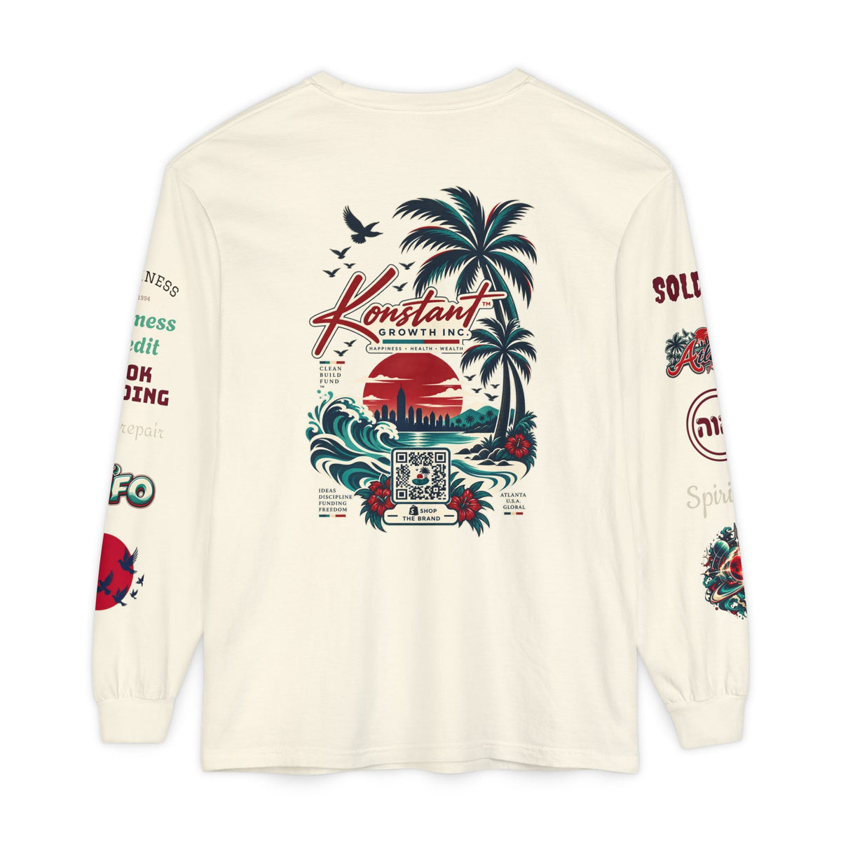 Konstant Growth Long Sleeve T-Shirt — Tropical Palm Surf Graphic Printify