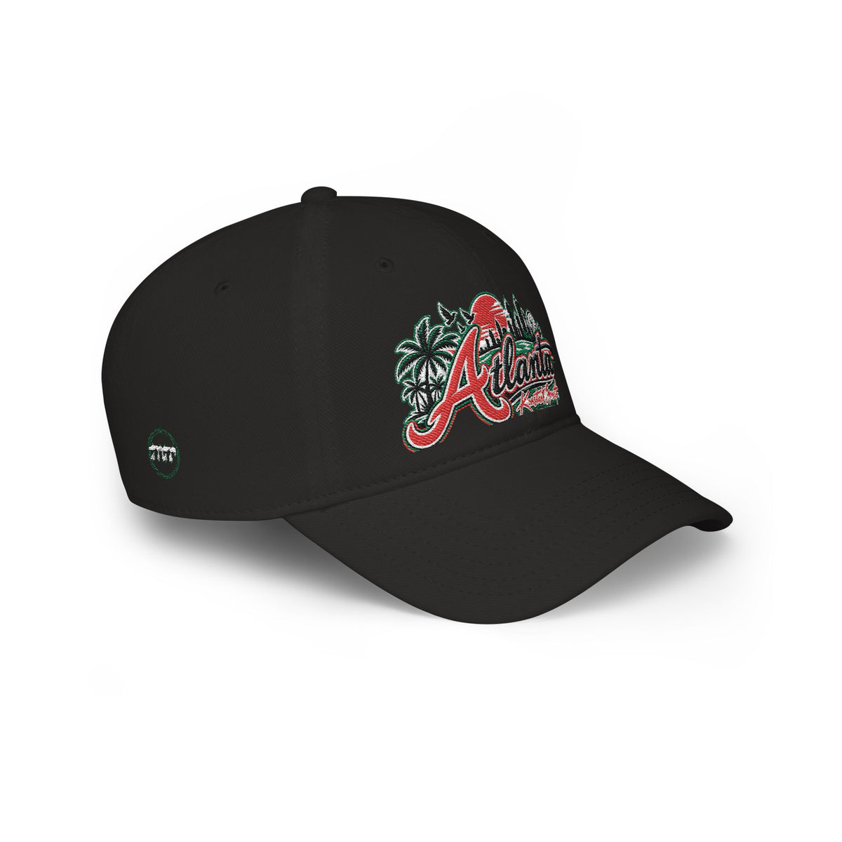 Copy of Konsanty Grounds circular logo Baseball Cap | Embroidered coffee badge, black hat