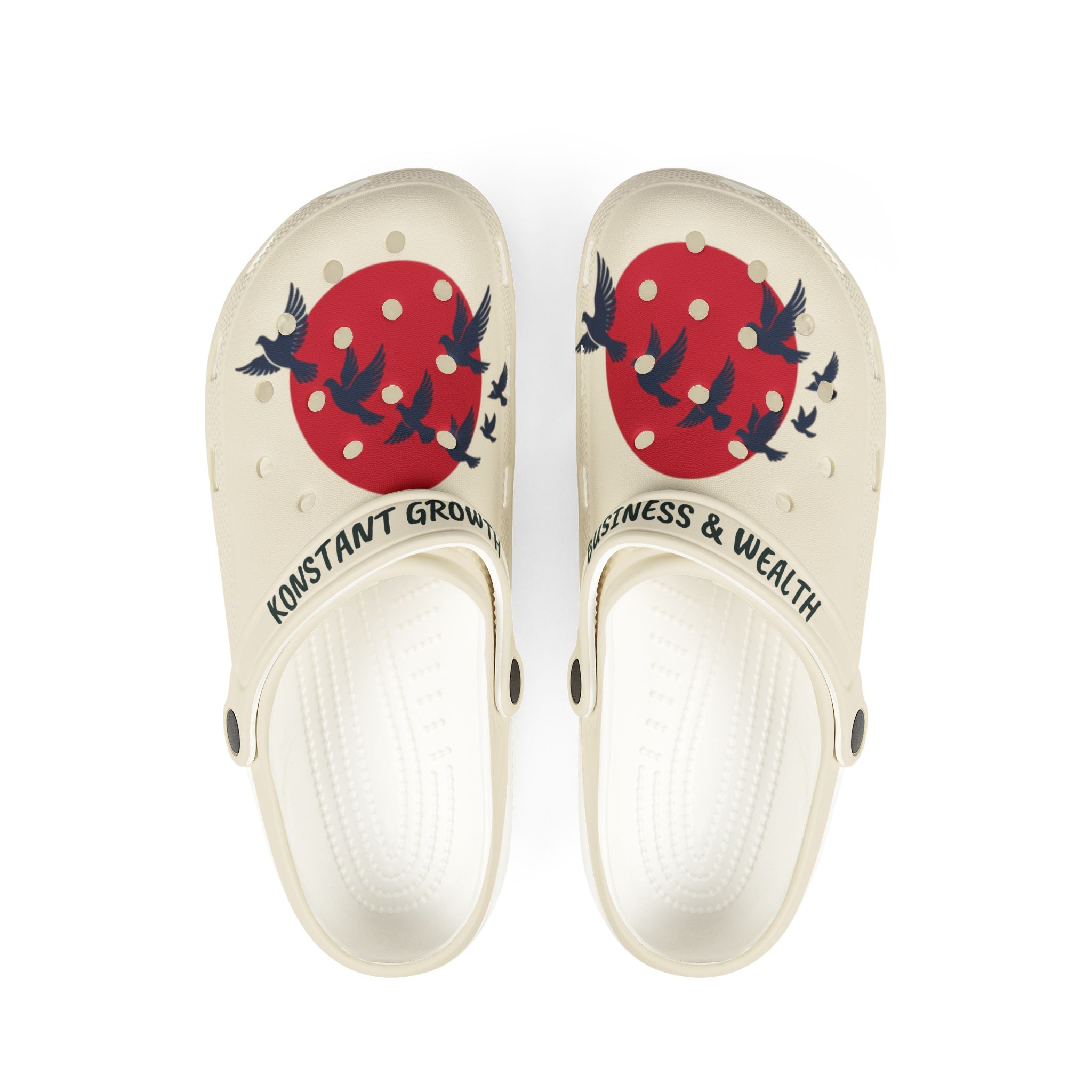 Red Sun with Swallows Clog