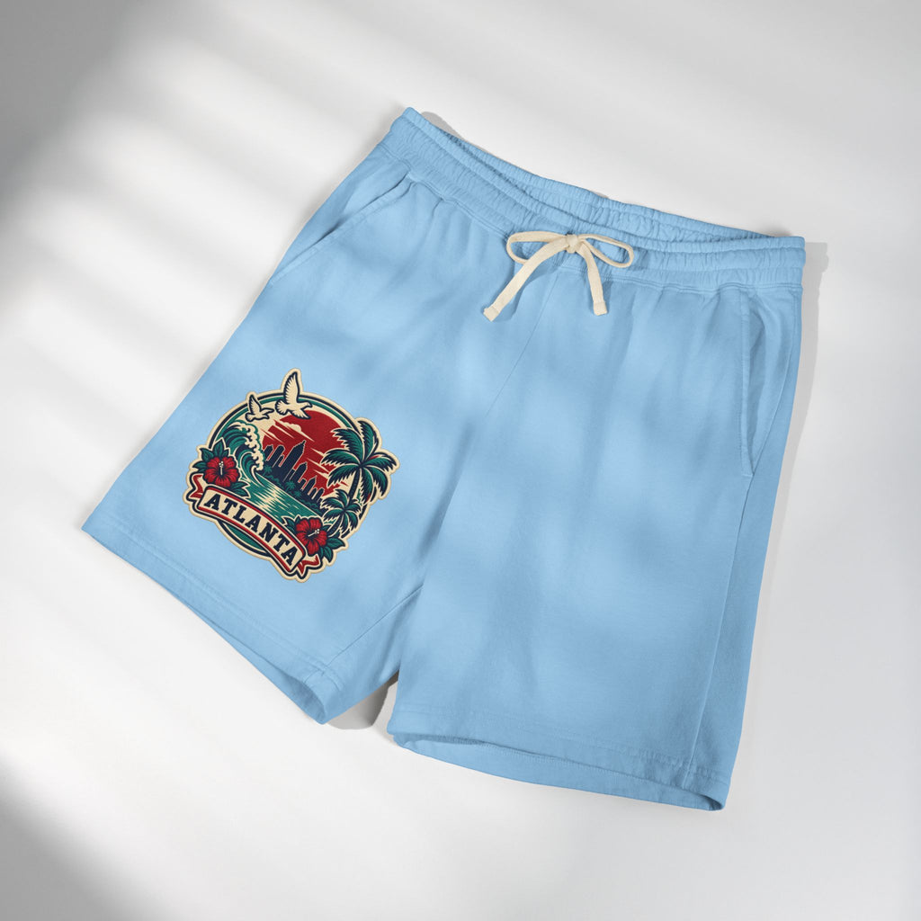Atlanta Vintage Sunset Sweat Shorts — Garment-Dyed Fleece