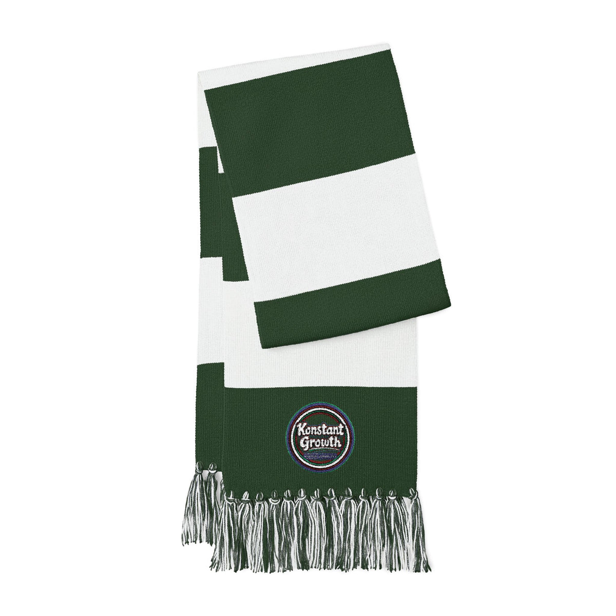 Konstant Growth Striped Spectator Scarf, Embroidered Crest Scarf | Team Colors