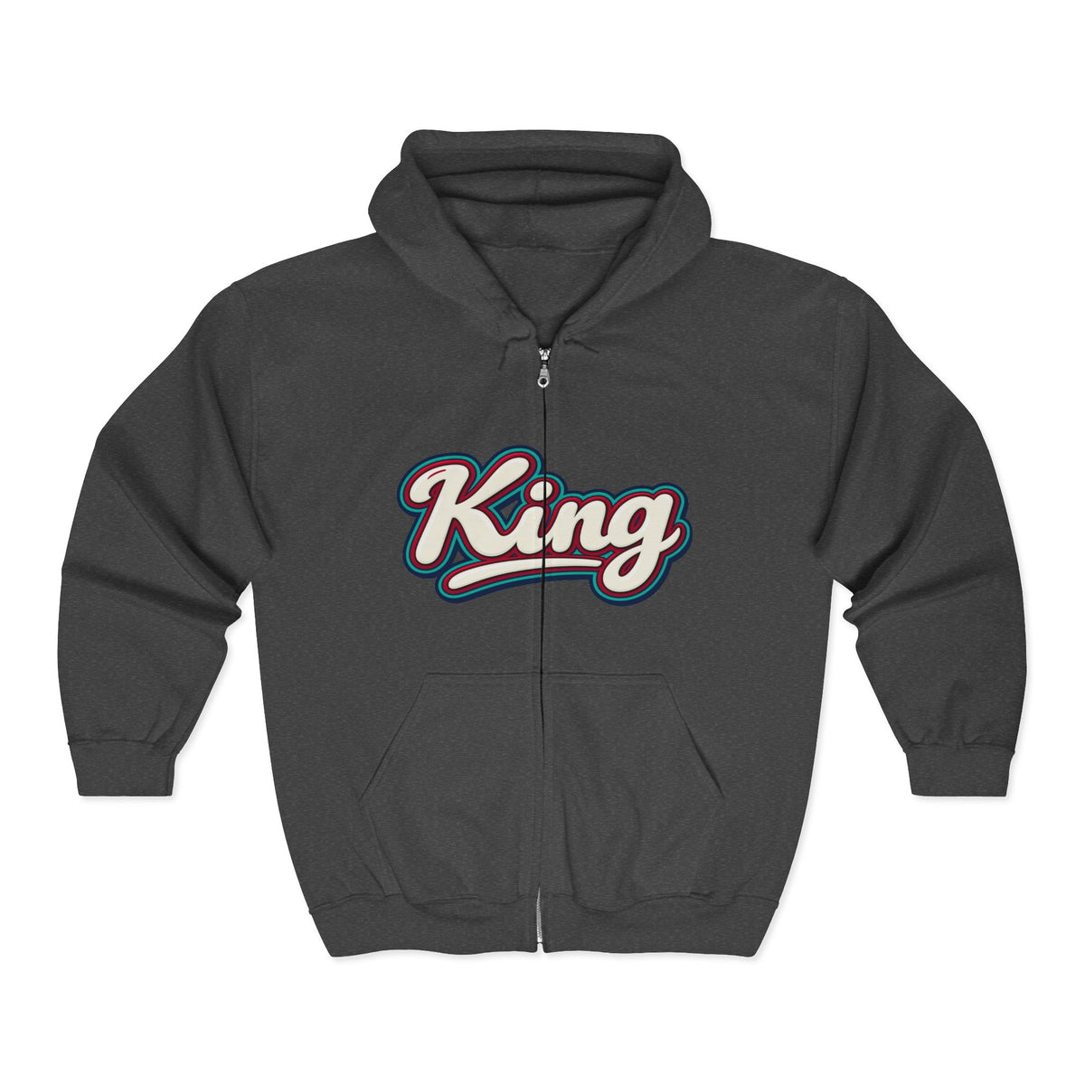 King Script Hoodie | Build Your Kingdom Vintage Tropical Zip-Up