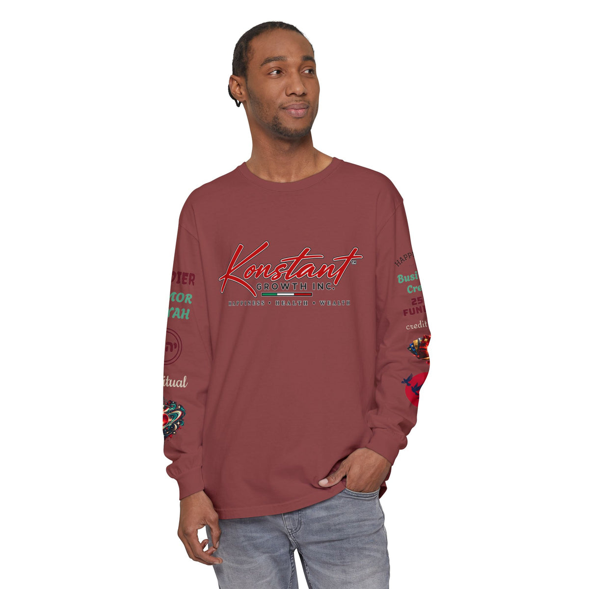 Konstant Growth Inc. Long Sleeve Tee — Tropical Moon Beach Graphic