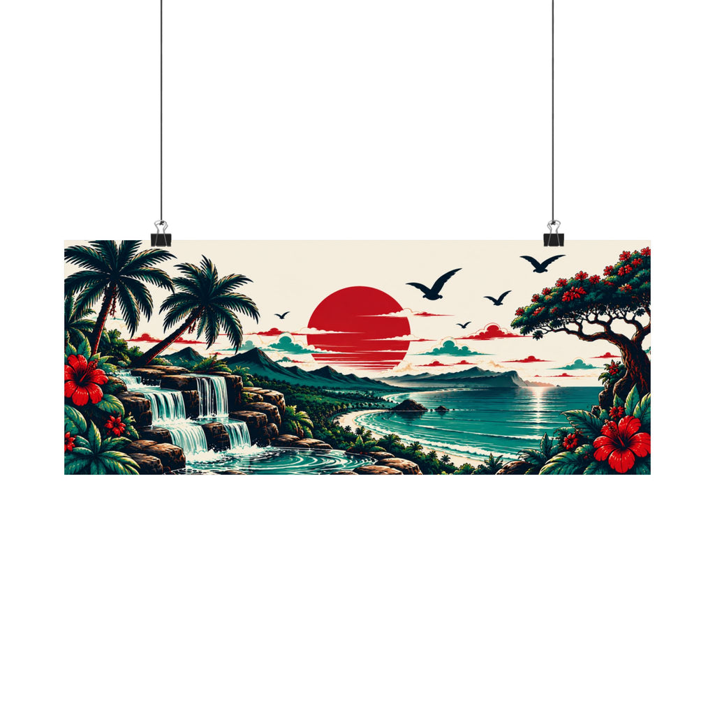 Tropical Sunset Beach Poster