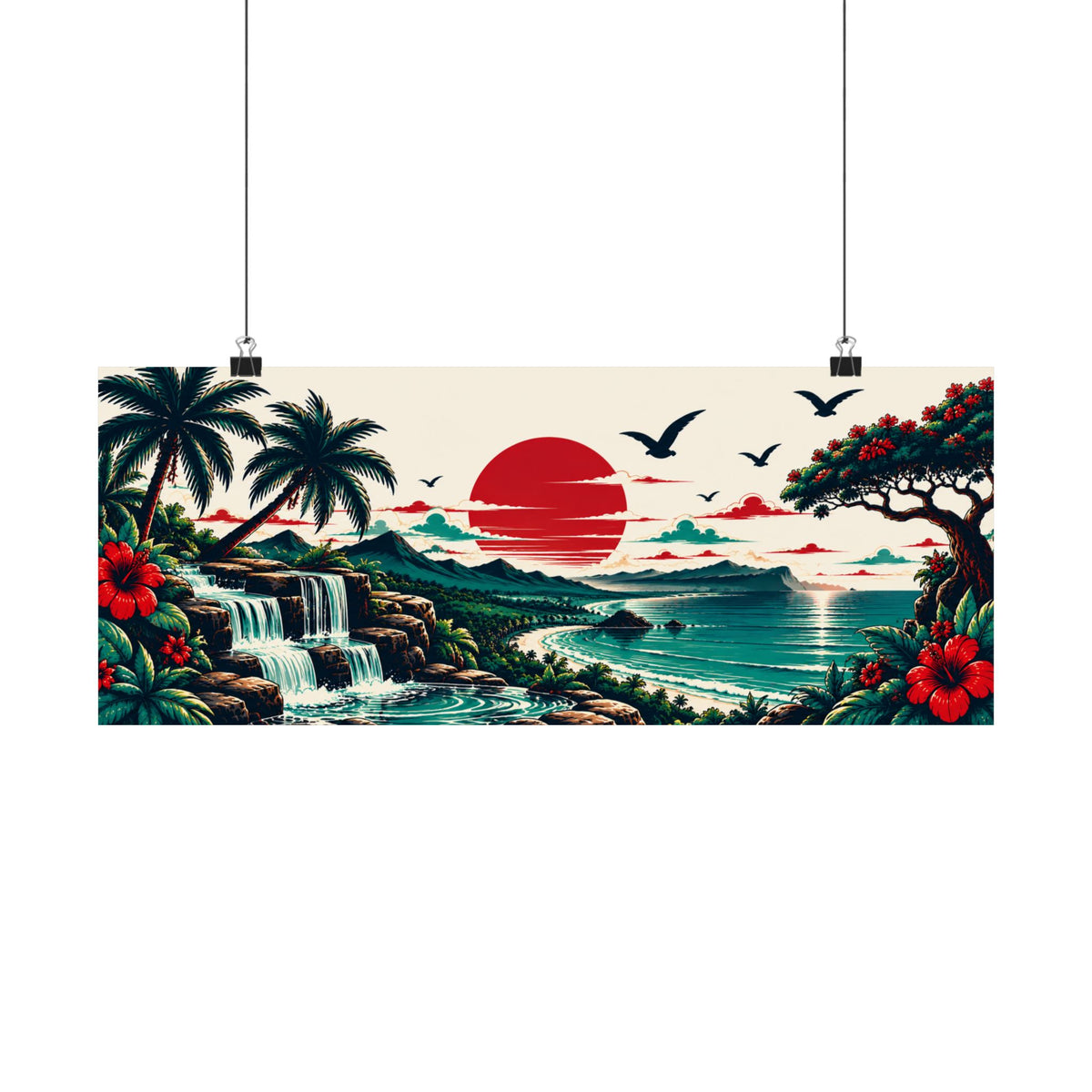 Tropical Sunset Beach Poster