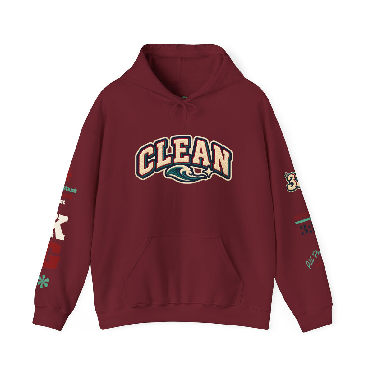 Clean Wave Hoodie — Graphic Palm-Globe Streetwear Hooded Sweatshirt Printify