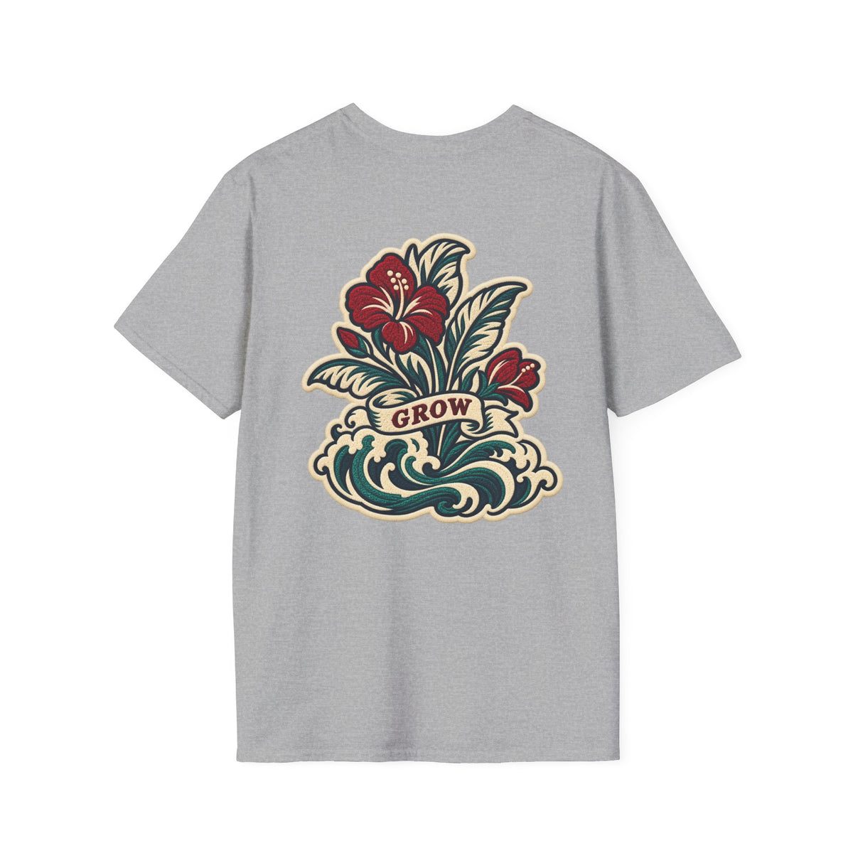 Fund & Grow Graphic T-Shirt — Retro Surf Floral Design Printify