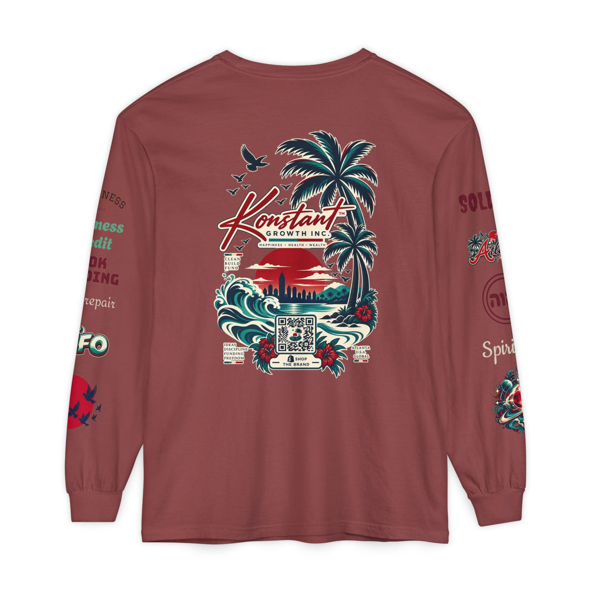 Konstant Growth Long Sleeve T-Shirt — Tropical Palm Surf Graphic Printify