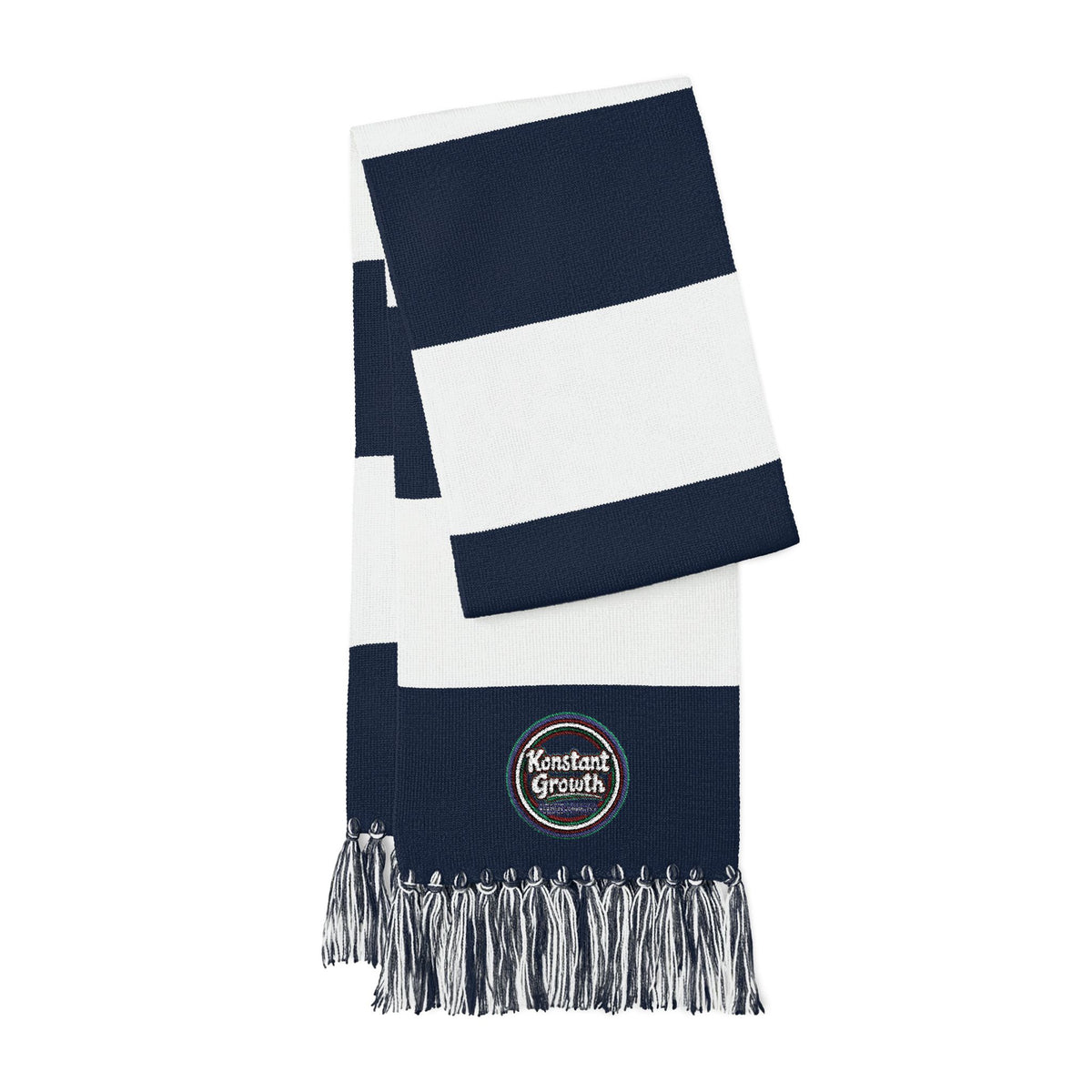 Konstant Growth Striped Spectator Scarf, Embroidered Crest Scarf | Team Colors