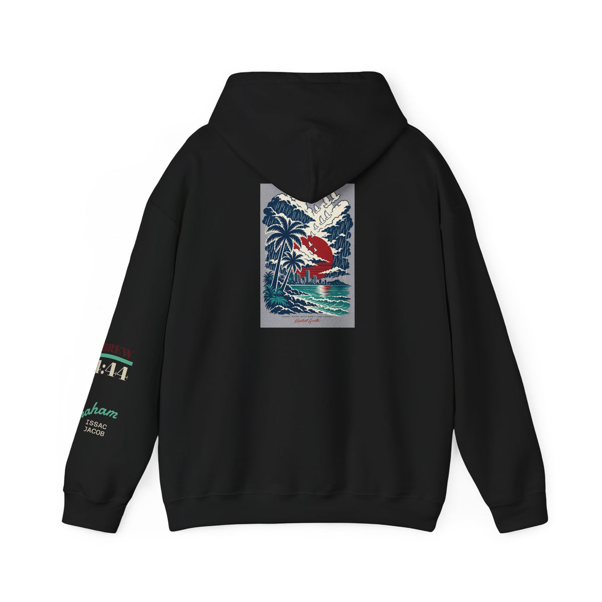Blessed Hoodie | Surfer Palm Wave Graphic Hoodie, Tropical Beach Sweatshirt