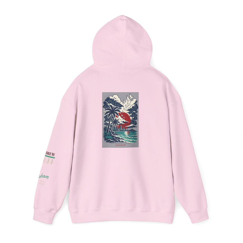 Blessed Hoodie | Surfer Palm Wave Graphic Hoodie, Tropical Beach Sweatshirt