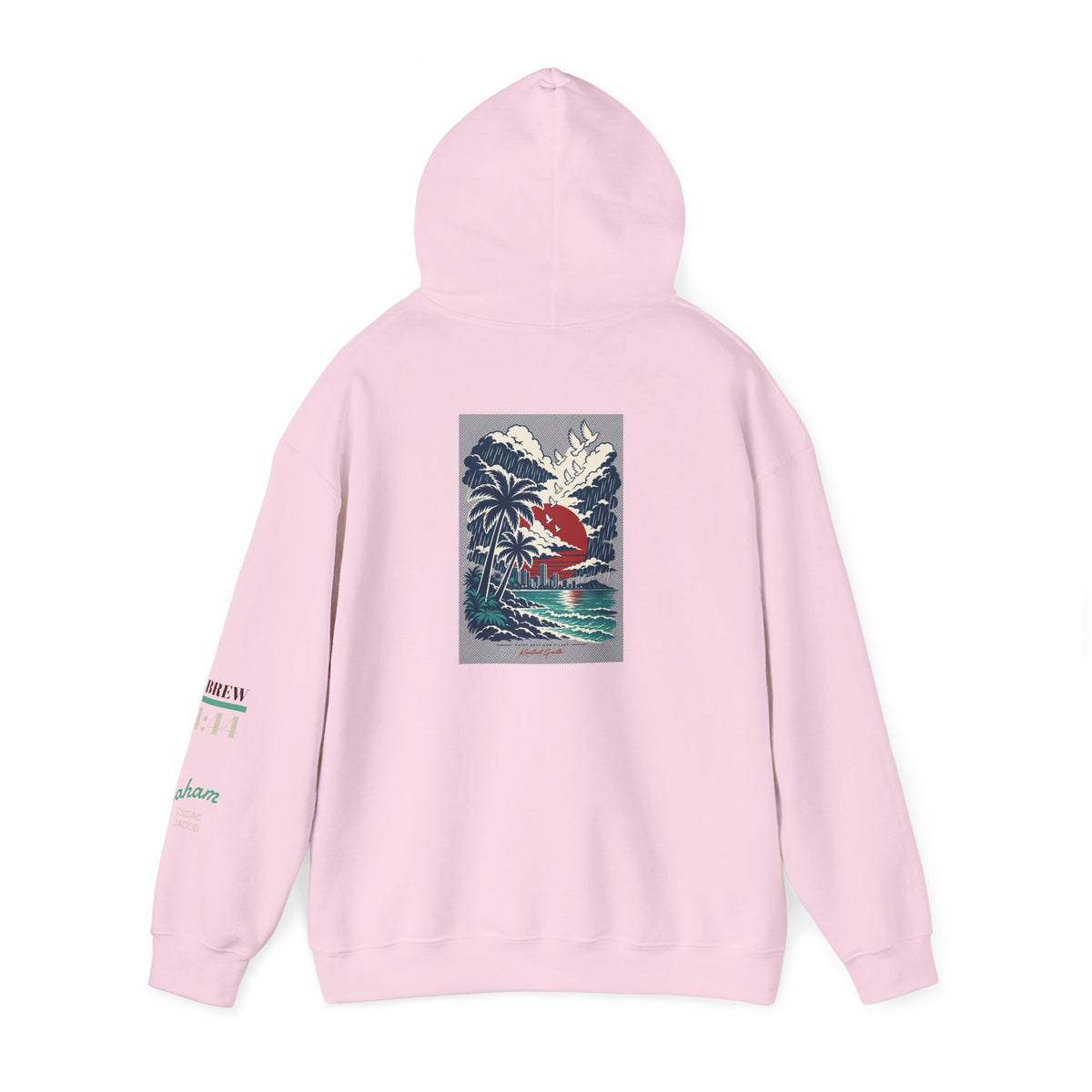 Blessed Hoodie | Surfer Palm Wave Graphic Hoodie, Tropical Beach Sweatshirt