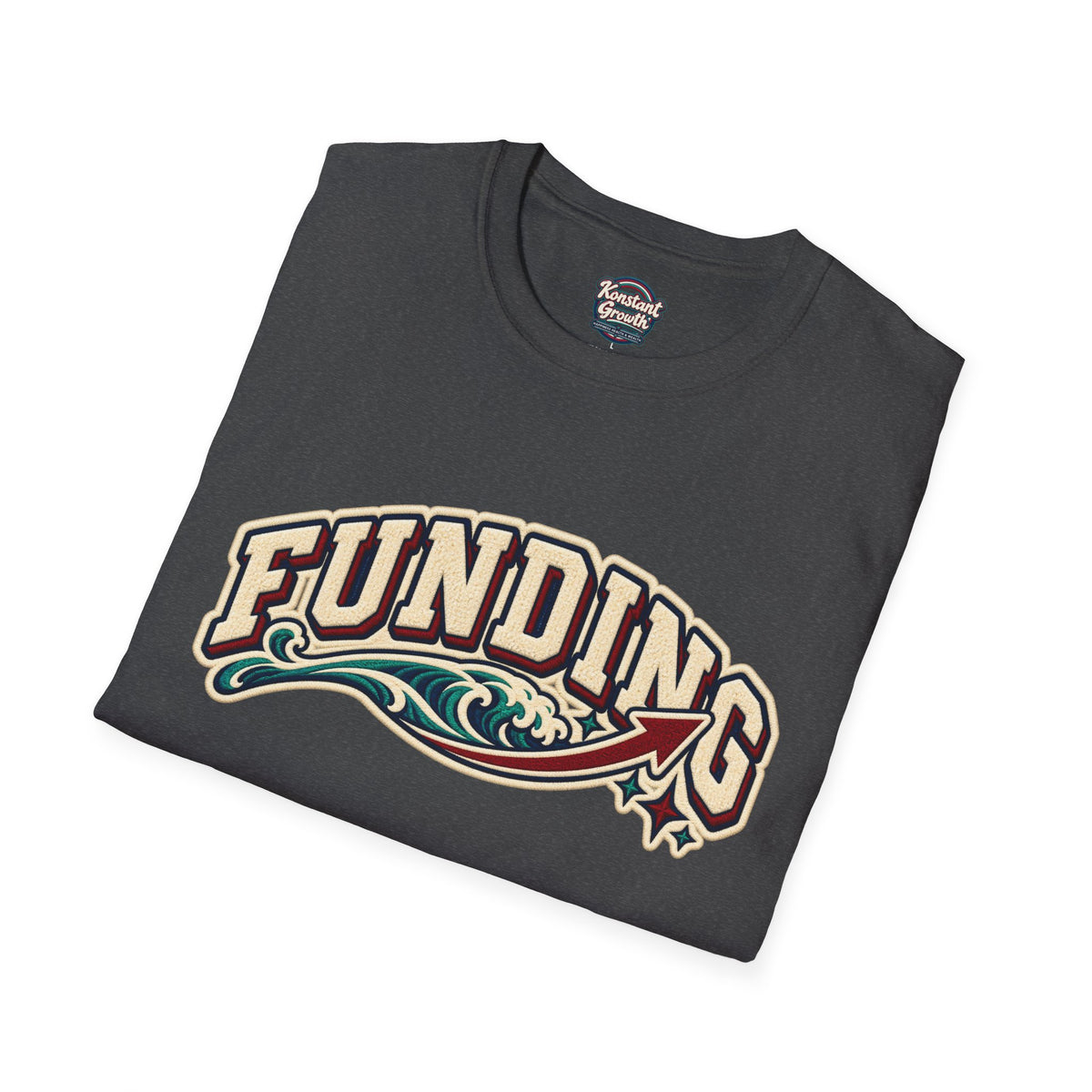 Funding Surf Crest T-Shirt — "Clean Build Fund" Retro Beach Graphic Tee