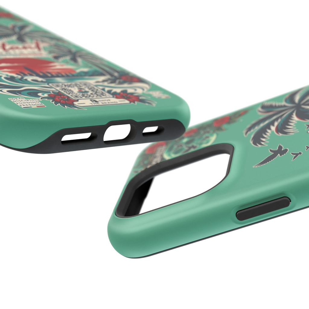 Tropical Palm Impact Phone Case — "Konstant Growth Inc." Retro Sunset Floral Design