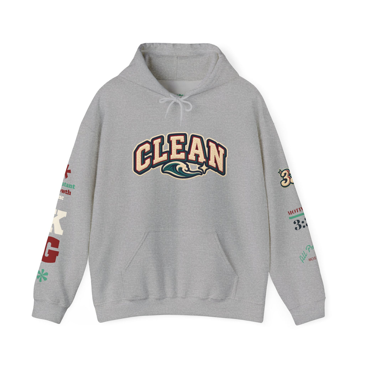Clean Wave Hoodie — Graphic Palm-Globe Streetwear Hooded Sweatshirt Printify