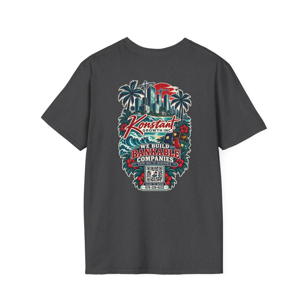 Konstant Growth Co. T‑Shirt — 'We Build Bankable Companies' Tropical Logo Tee