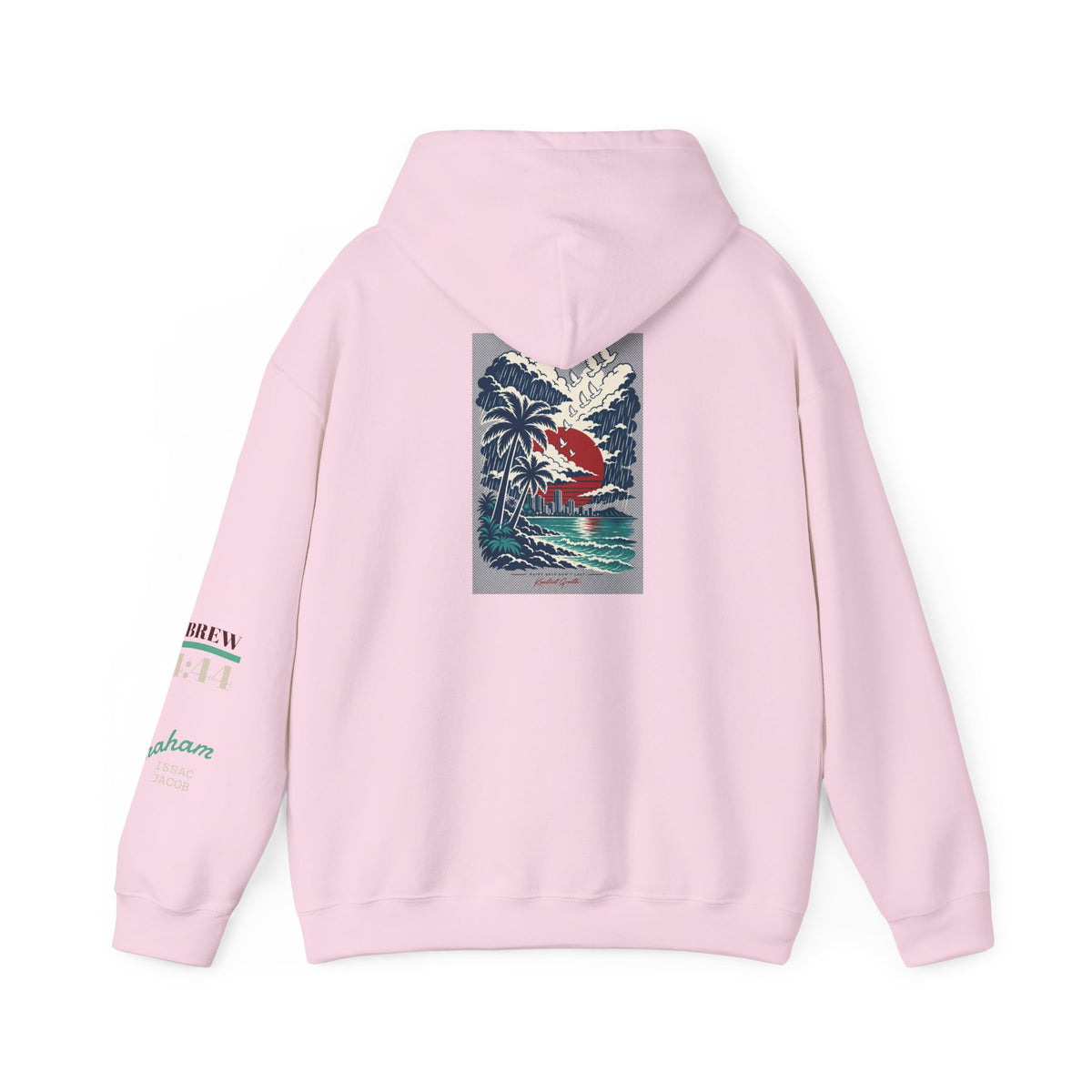 Blessed Hoodie | Surfer Palm Wave Graphic Hoodie, Tropical Beach Sweatshirt