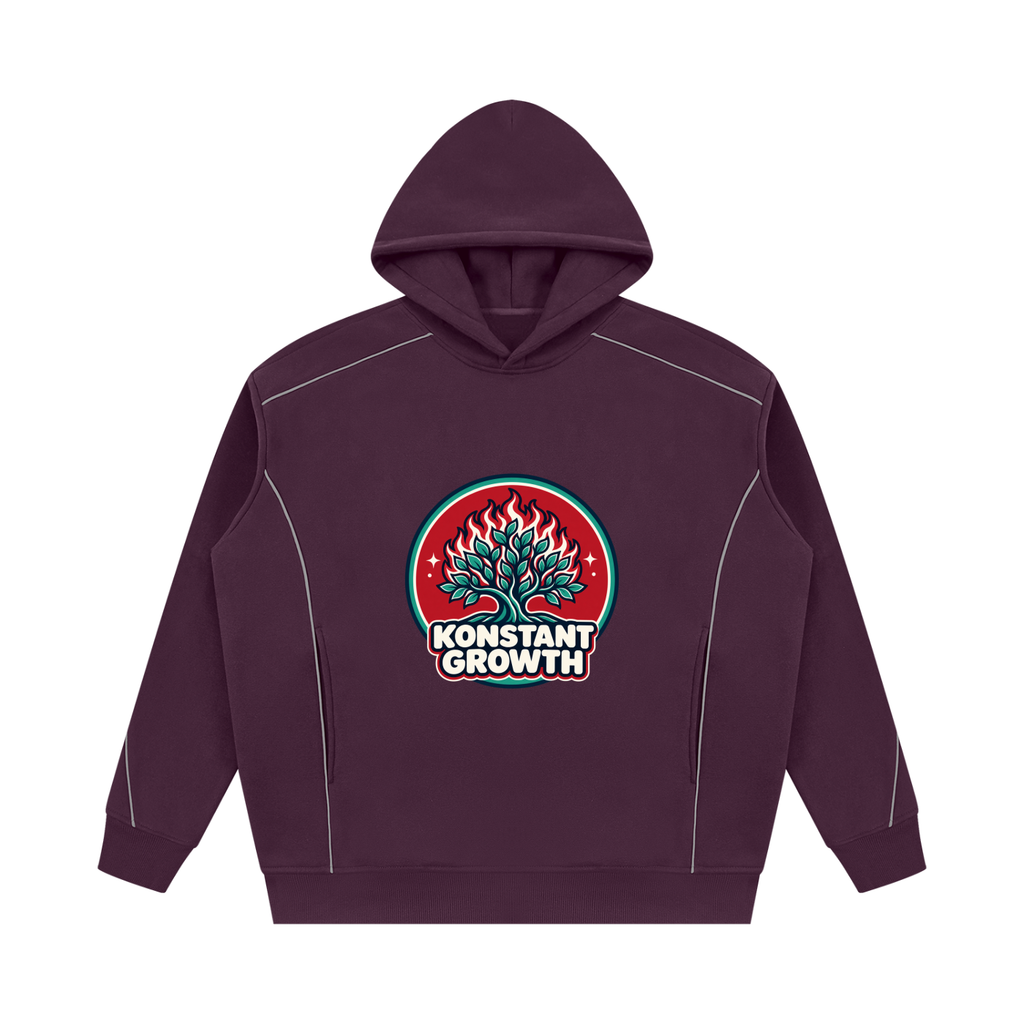 Konstant Growth Vintage — Unisex Oversized Piping Fleece Hoodie