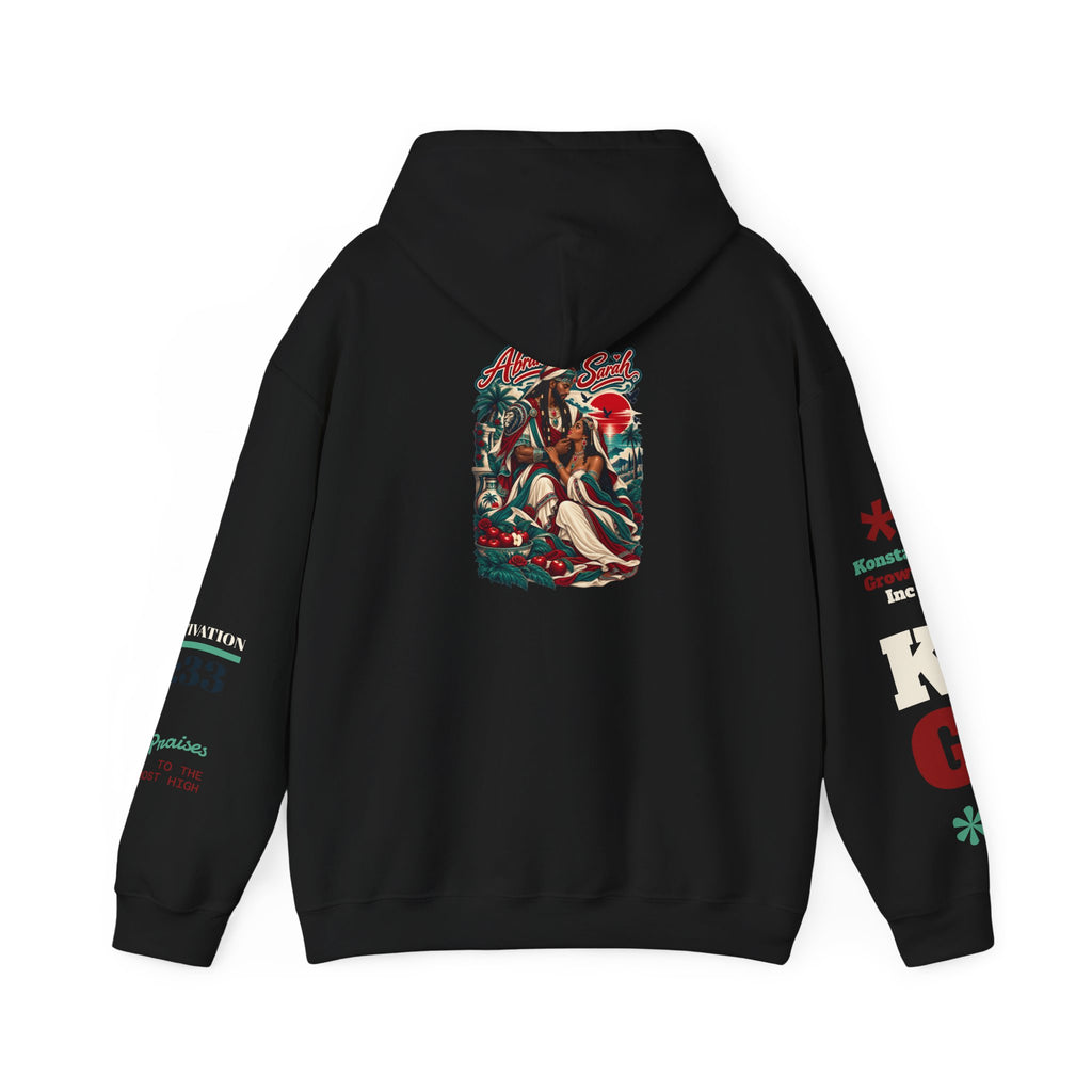Hoodie - 'Divine Love' Graphic Hoodie with Vintage Bird & Floral Back Artwork