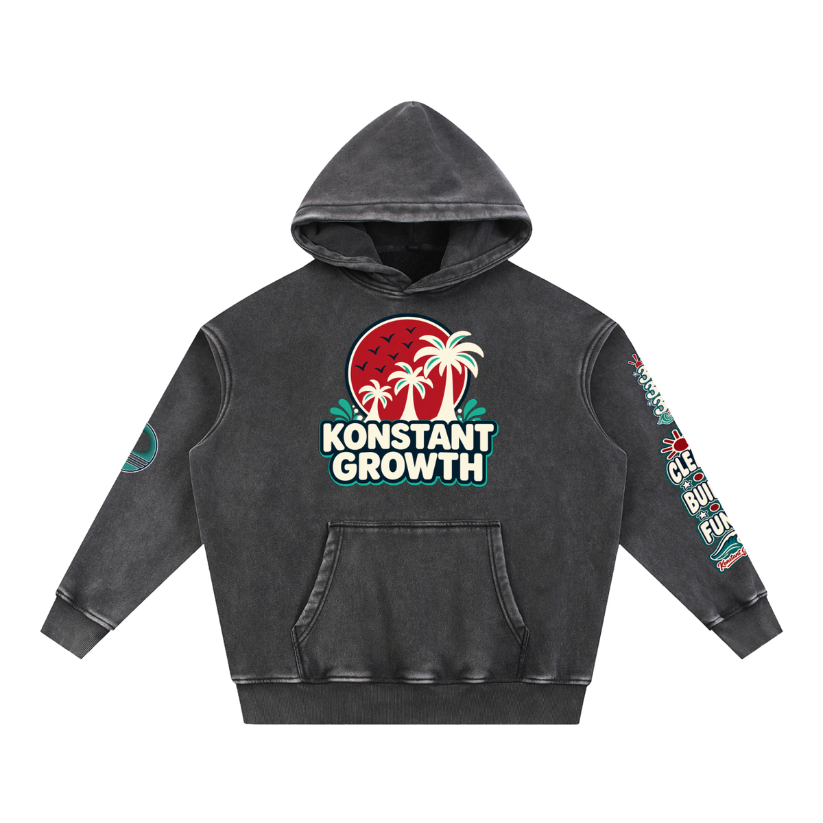 Snow Wash Fleece Oversize Hoodie