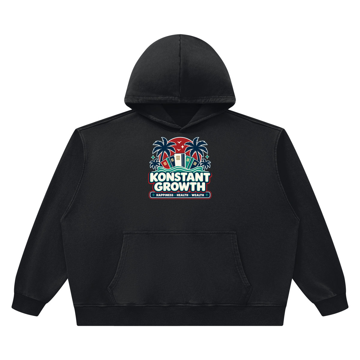 Konstant Growth Vintage — Unisex Heavyweight Vintage Wash Boxy Hoodie ODMPOD