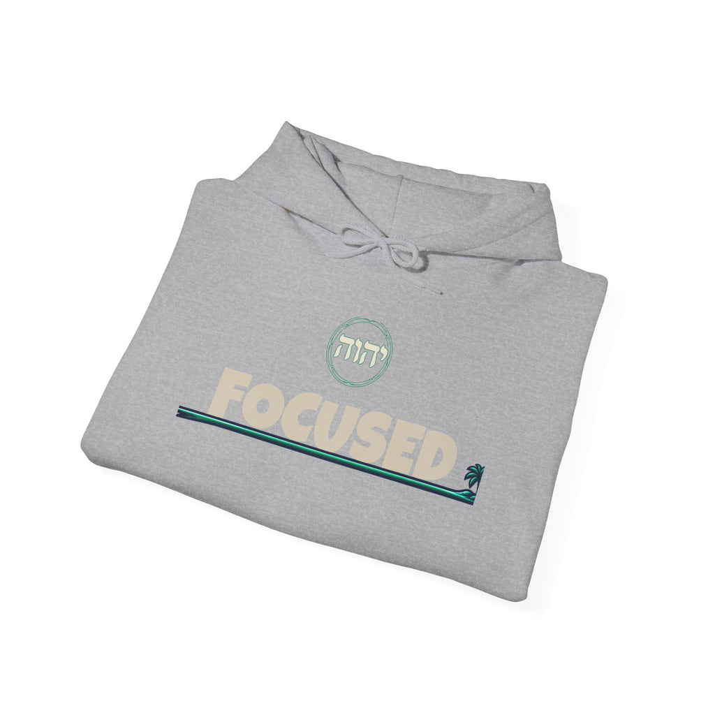 Focused Hoodie — Retro Sunset Palm Beach Graphic Hooded Sweatshirt