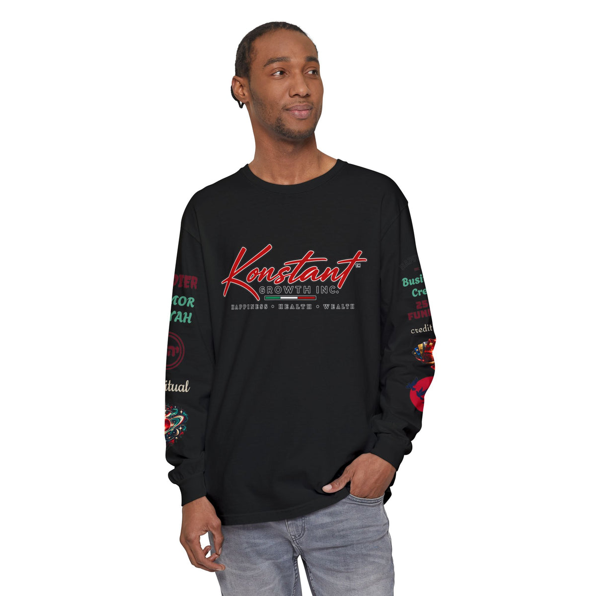 Konstant Growth Inc. Long Sleeve Tee — Tropical Moon Beach Graphic