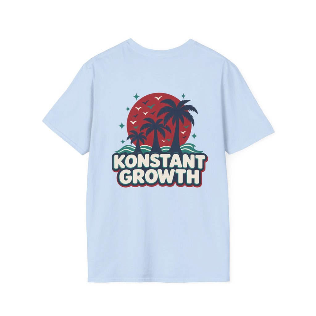 Konstant Growth T-Shirt — Retro Palm Sunset Design