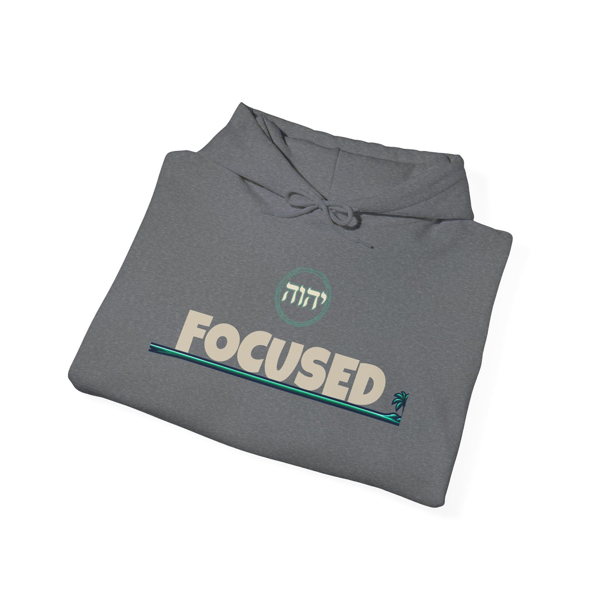 Focused Hoodie — Retro Sunset Palm Beach Graphic Hooded Sweatshirt