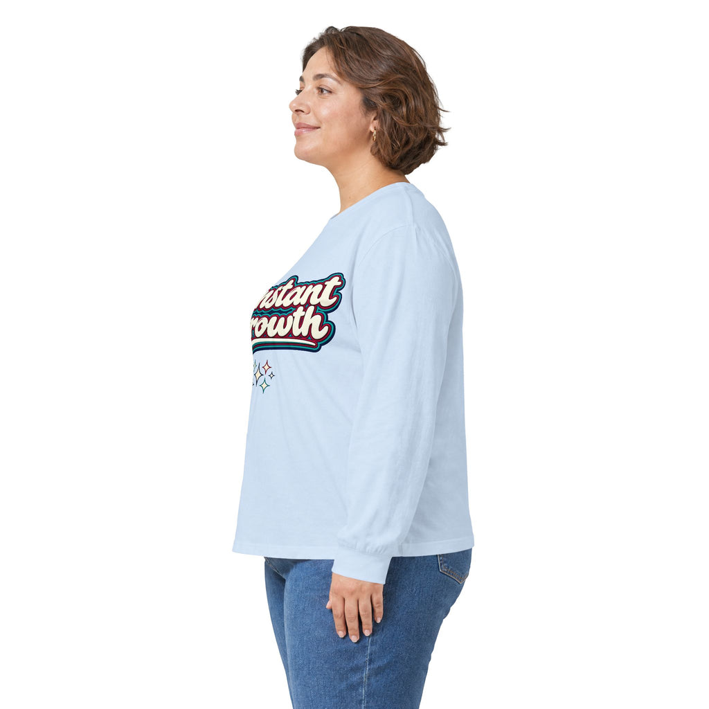 Konstant Growth Script Long Sleeve Tee | Retro Palm Sunset Beach Graphic