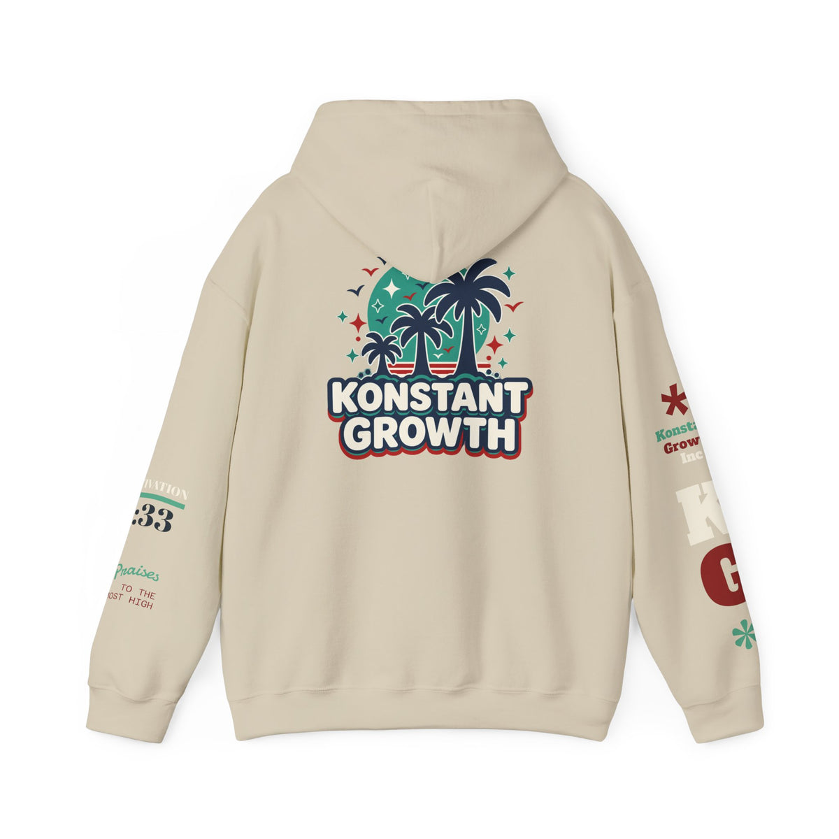 Konstant Growth Hoodie — Retro Palm Tree Graphic Sweatshirt Printify