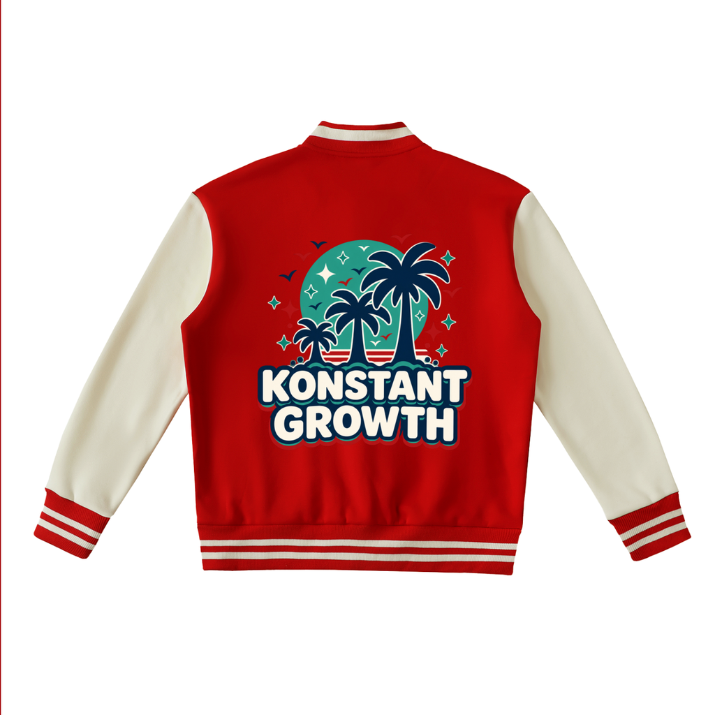 Konstant Growth Vintage — Two-Tone Fleeced Varsity Jacket