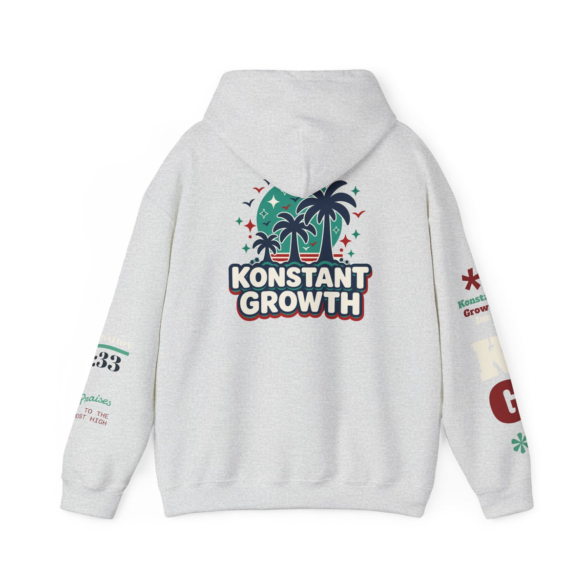 Konstant Growth Hoodie — Retro Palm Tree Graphic Sweatshirt Printify