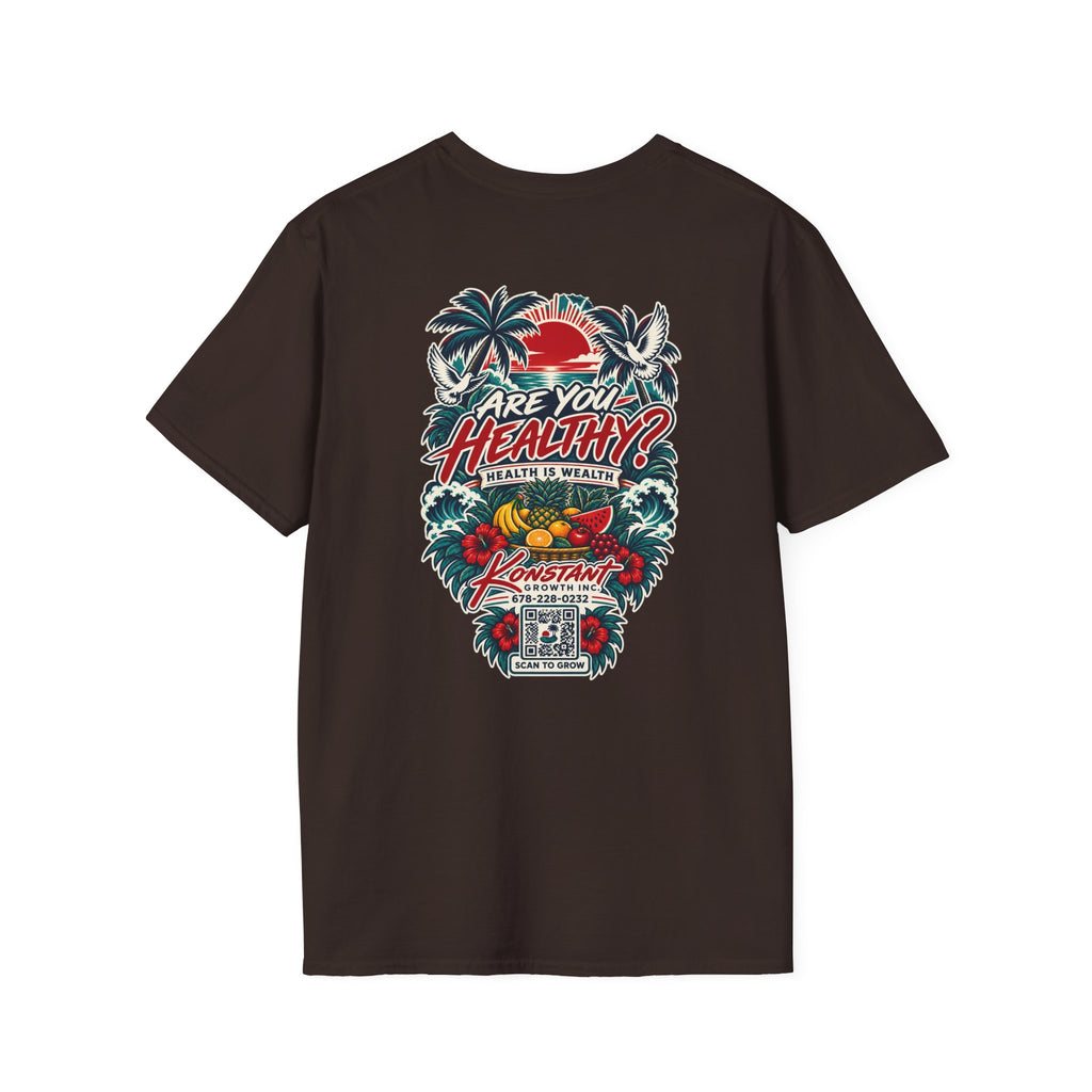 Are You Healthy? Tropical Graphic T-Shirt — Konstant Growth Wellness Tee