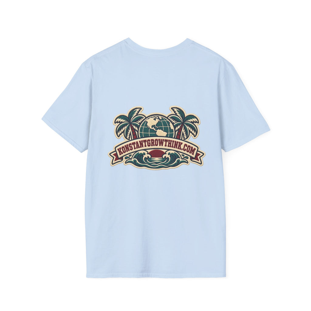 Clean Wave T-Shirt — Vintage Surf Logo Tee (beach palms, "CLEAN")