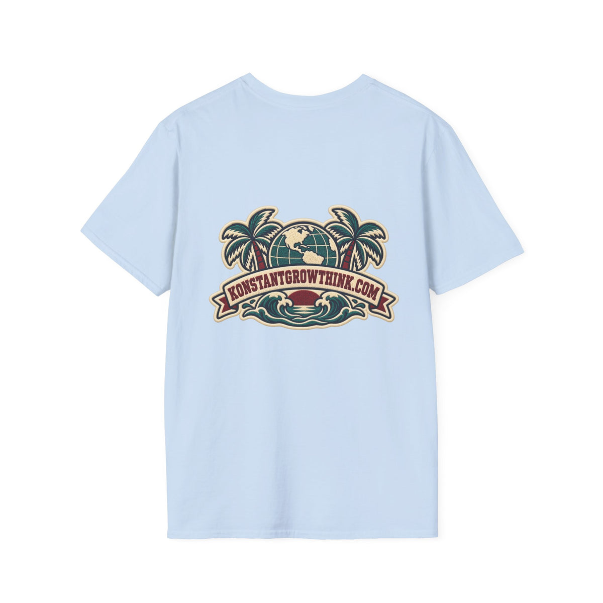 Clean Wave T-Shirt — Vintage Surf Logo Tee (beach palms, "CLEAN")