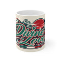 Divine Love Coffee Mug — Retro Heart & Afro Pride Design, 11oz