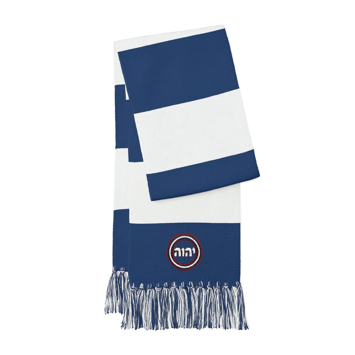 Striped Embroidered Crest Scarf | Spectator Scarf