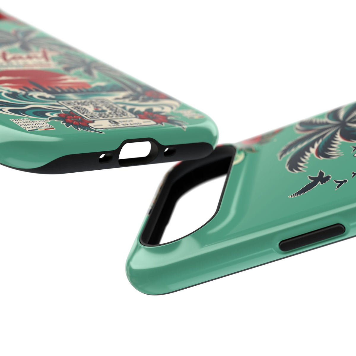 Tropical Palm Impact Phone Case — "Konstant Growth Inc." Retro Sunset Floral Design