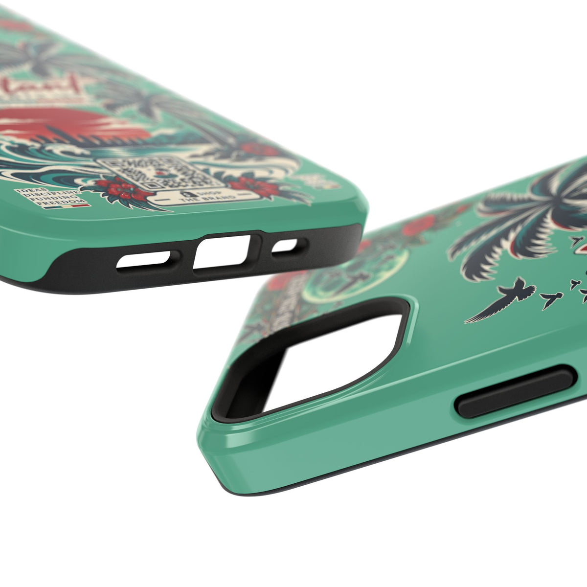 Tropical Palm Impact Phone Case — "Konstant Growth Inc." Retro Sunset Floral Design